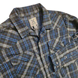 VERTX Canyon Valley Flannel Men's SZ Large Plaid Black/Blue Tactical Outdoor